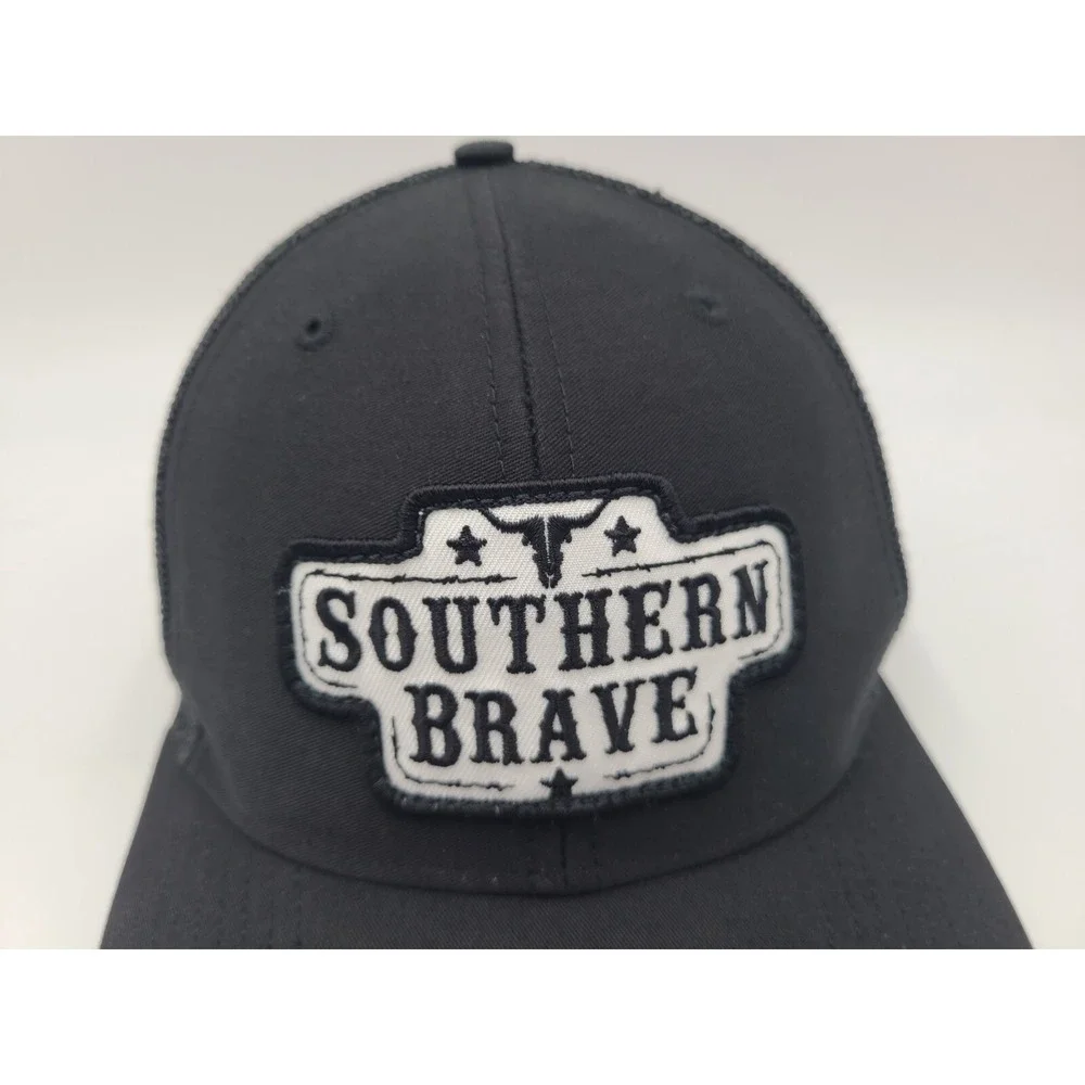 Southern Brave Richardson Mesh Trucker Snapback Hat Cap Country Men Women Black‎